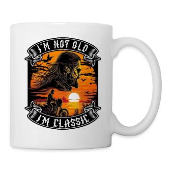 Je ne suis pas vieux je suis motard moto classique - Mug blanc - blanc - Droite