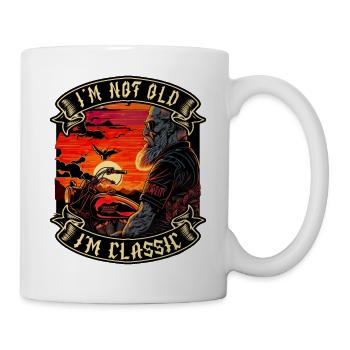 Je ne suis pas vieux je suis motard moto classique - Mug blanc - blanc - Droite