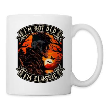Je ne suis pas vieux je suis motard moto classique - Mug blanc - blanc - Droite