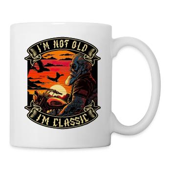 I m not old I m classic Motorrad biker - Tasse - Weiß - Rechts
