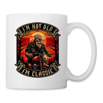 Je ne suis pas vieux je suis motard moto classique - Mug blanc - blanc - Droite