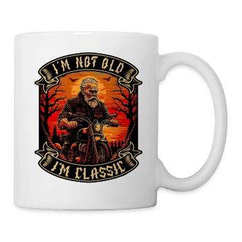 Je ne suis pas vieux je suis motard moto classique - Mug blanc - blanc - Droite