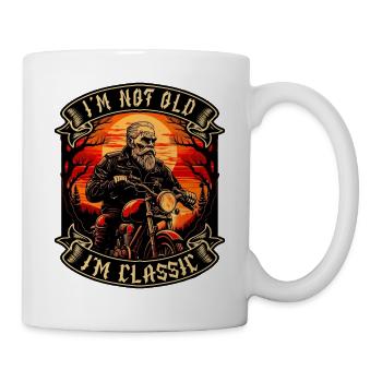 Je ne suis pas vieux je suis motard moto classique - Mug blanc - blanc - Droite