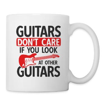 Akustik Spruch Für E-Gitarre Konzert Gitarre - Tasse - Weiß - Rechts