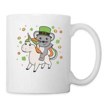 Souris avec licorne Saint-Patrick Irlande Bonheur - Mug blanc - blanc - Droite