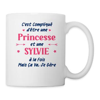 C'est compliqué d'être une princesse et une Sylvie - Mug blanc - blanc - Droite