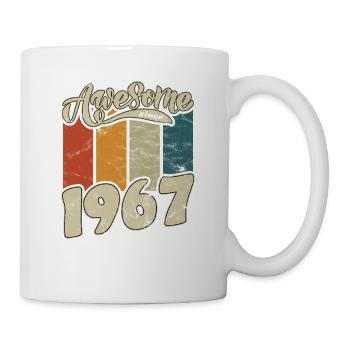 1967 Geburtstag Awesome since Retro - Tasse - Weiß - Rechts