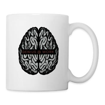 funny literary genius at work - Mug - white - Right