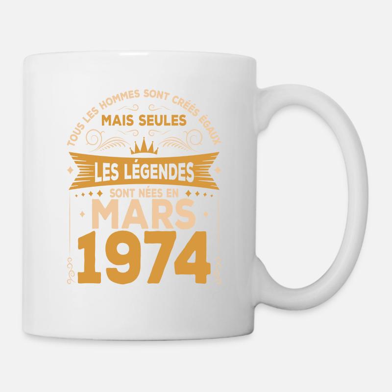 Mars 1974 Vintage Retro Anniversaire - Mug blanc - blanc