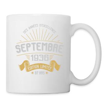 Septembre 1936 87 Ans Anniversaire Vintage Cadeau - Mug blanc - blanc - Droite
