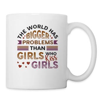 Des problèmes plus importants que les filles, embrasser les filles - Mug blanc - blanc - Droite
