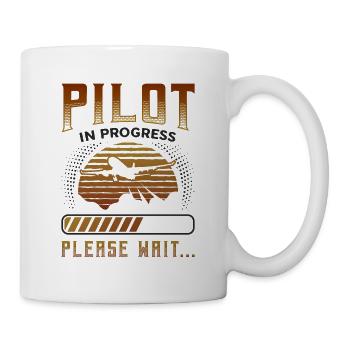 Pilot in progress, please wait, aircraft training - Mug - white - Right