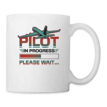 Pilot in progress, please wait, aircraft training - Mug - white - Right