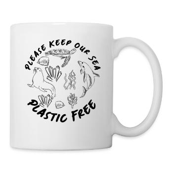 Save Seas Protect Oceans Day Zitat Earth Day - Tasse - Weiß - Rechts
