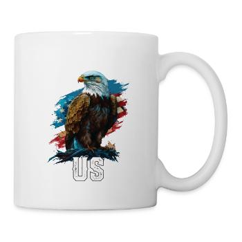 God Protect US American Bald Eagle Christian 4th - Tasse - Weiß - Rechts