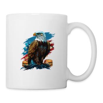 Hamburgers Per Eagle Instead Patriotic USA Flag - Mug - white - Right