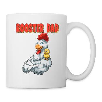 Hahn Papa mit Küken Kind - Tasse - Weiß - Rechts