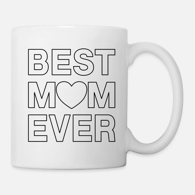 Meilleure maman jamais conception de cœur à colorier - Mug blanc - blanc
