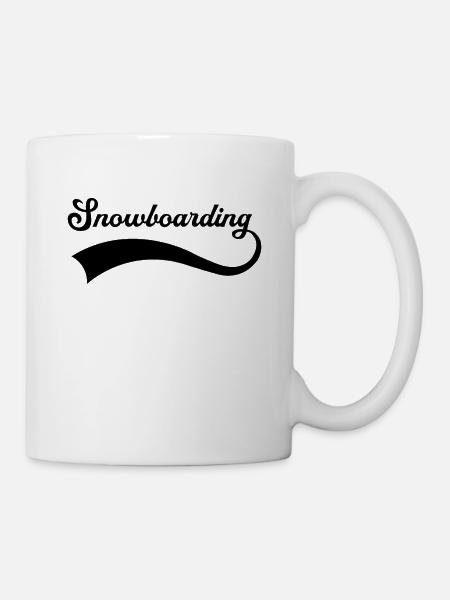 Snowboarding Schriftzug - Tasse - Weiß