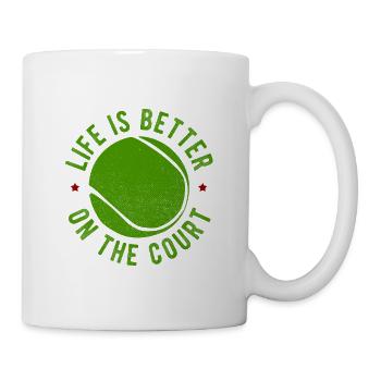 Tennisplatz Spruch Für Tennis - Tasse - Weiß - Rechts