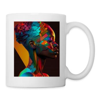 Bunte Afrikanerin Fantasy Geschenk - Tasse - Weiß - Rechts
