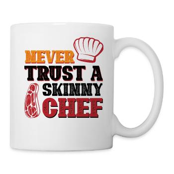 Ne faites jamais confiance à un chef maigre - Mug blanc - blanc - Droite