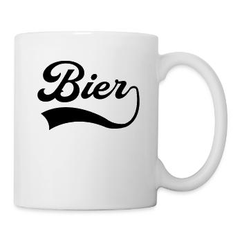 Bier Schriftzug - Tasse - Weiß - Rechts
