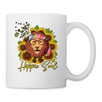 60er 70er Jahre Kostüm Hippie Soul - Tasse - Weiß - Rechts