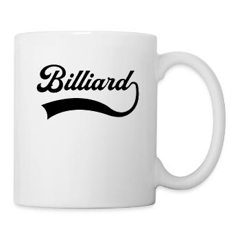 Billiard Schriftzug - Tasse - Weiß - Rechts