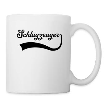Schlagzeuger Schriftzug - Tasse - Weiß - Rechts