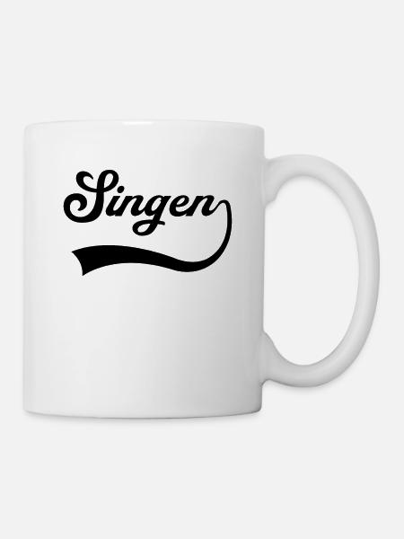 Singen Schriftzug - Tasse - Weiß