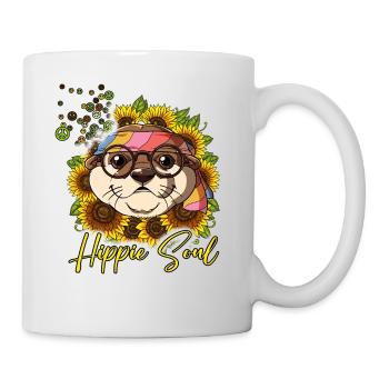 60er 70er Jahre Kostüm Hippie Soul - Tasse - Weiß - Rechts