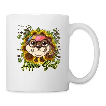 60er 70er Jahre Kostüm Hippie Soul - Tasse - Weiß - Rechts
