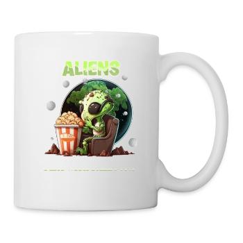 Aliens Play With Balloons - Spy Balloon or - Tasse - Weiß - Rechts