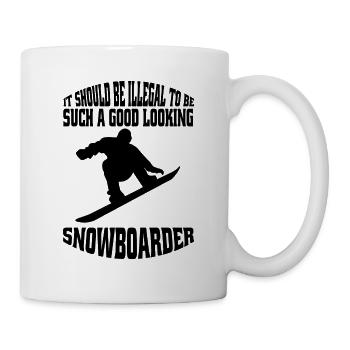 Snowboardfahrer Geschenk Snowboardsport Snowboard - Tasse - Weiß - Rechts