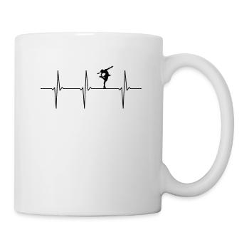 Battements de cœur ECG de patinage artistique - Mug blanc - blanc - Droite