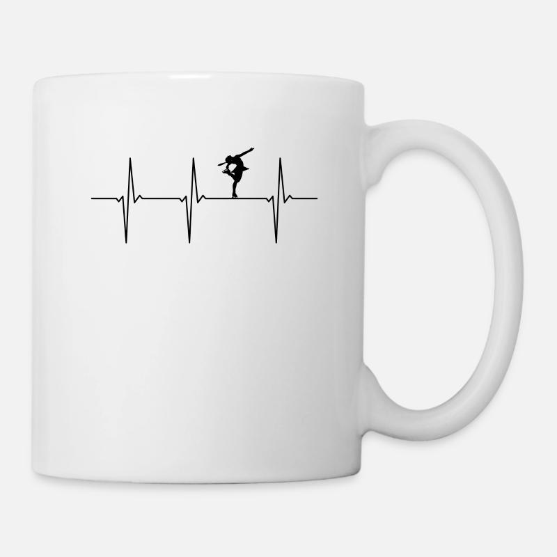 Eiskunstlauf EKG Herzschlag - Tasse - Weiß