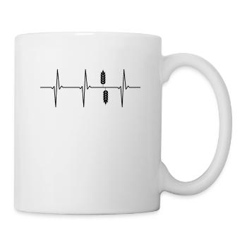 Wheat ECG heartbeat cereals - Mug - white - Right