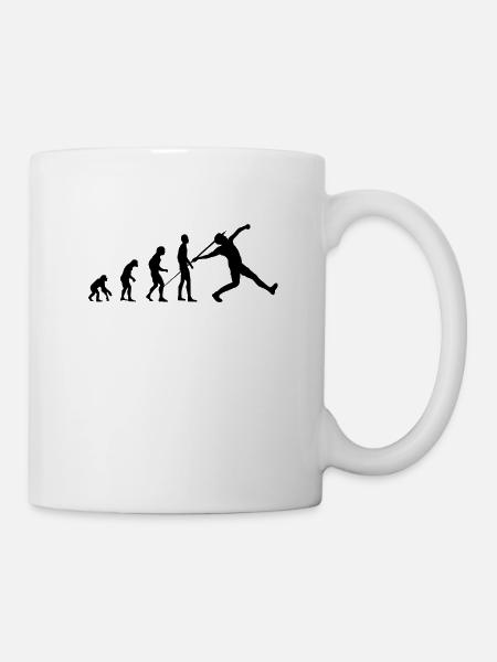 Speerwurf Evolution - Tasse - Weiß