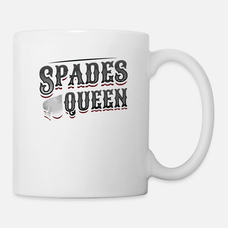 Dame de pique, jeu de cartes de pique - Mug blanc - blanc