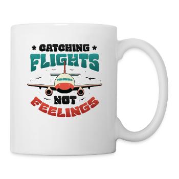 Flying instead of feeling, travel-addicted flyer - Mug - white - Right