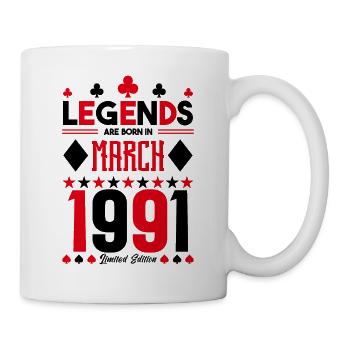 cadeau d'anniversaire Mars 1991. jeux de carte. - Mug blanc - blanc - Droite