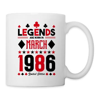 cadeau d'anniversaire Mars 1986. jeux de carte. - Mug blanc - blanc - Droite