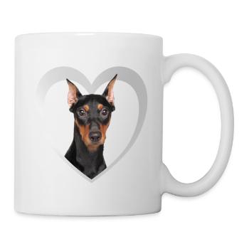 Deutscher Pinscher Herz - I Love Deutsche Pinscher - Mug - white - Right