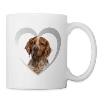 Epagneul Breton Herz - J’aime Epagneul Breton - Mug blanc - blanc - Droite