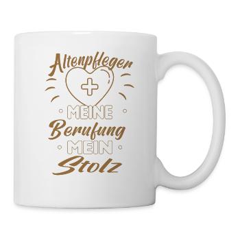 Altenpfleger Altenpflege Pfleger Vater Pflege - Tasse - Weiß - Rechts
