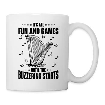 Harfenspieler Harfenist - Tasse - Weiß - Rechts