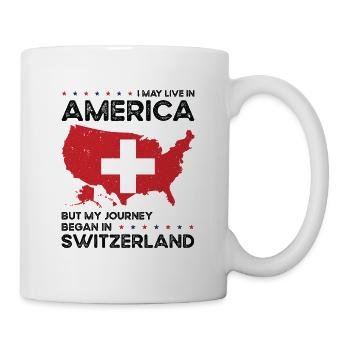Geboren Schweiz Schweiz Amerikanisch USA - Tasse - Weiß - Rechts