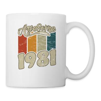 1981 Geburtstag Awesome since Retro - Tasse - Weiß - Rechts