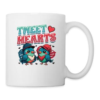 Tweethearts Vogel Paar Valentinstag Matching - Tasse - Weiß - Rechts